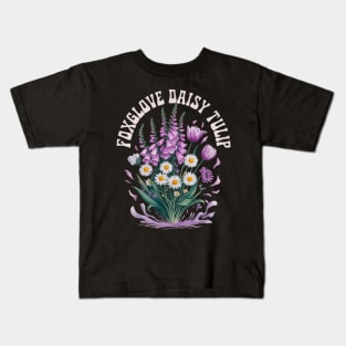 Foxglove-Daisy-Tulip Kids T-Shirt